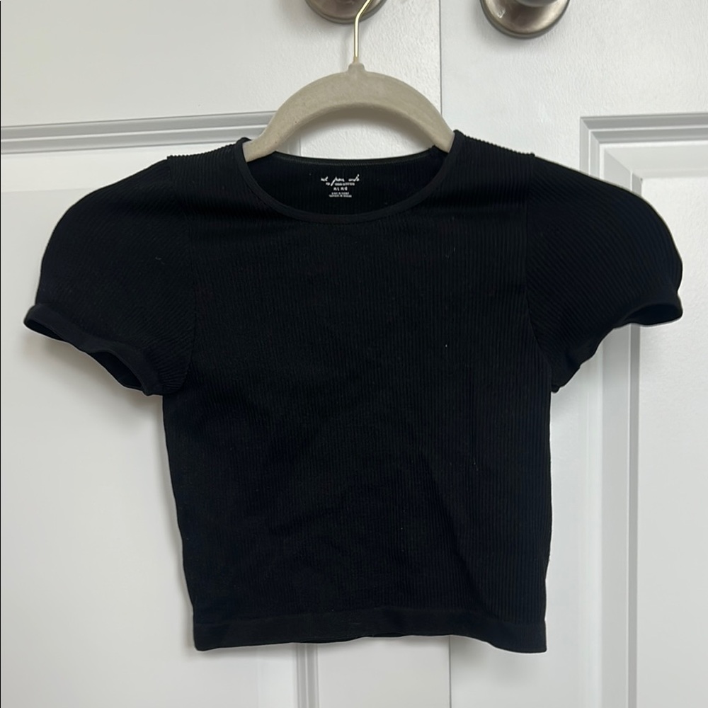 Urban Outfitters Black Crop Top Fitted Knit